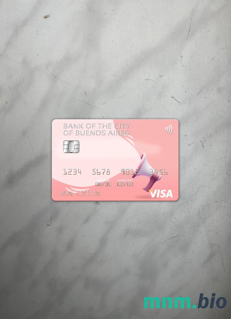 Argentina bank of the City of Buenos Aires wygląd zdjęcia karty wizowej skan PSD + zdjęcie